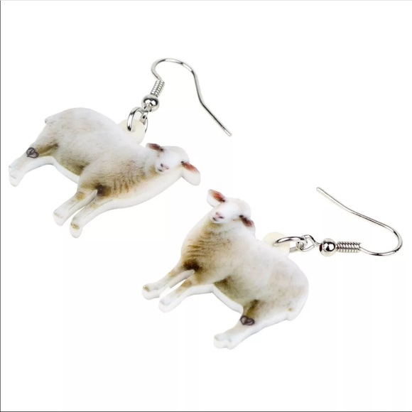 Sheep Acrylic Earrings - Picture 3 of 5